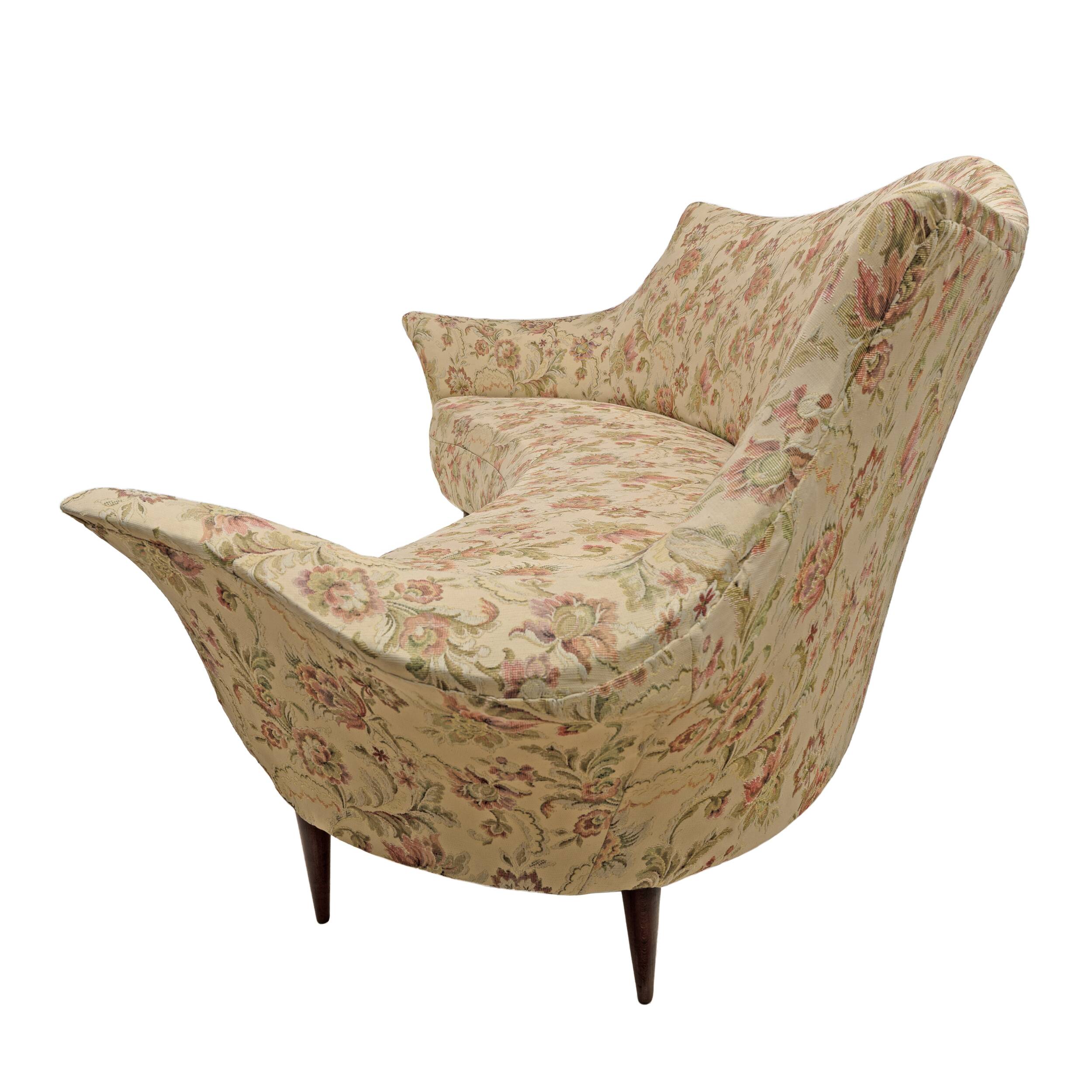 Mid-Century Modern Italian Sofa and Two Armchairs, Manta model, 1950s