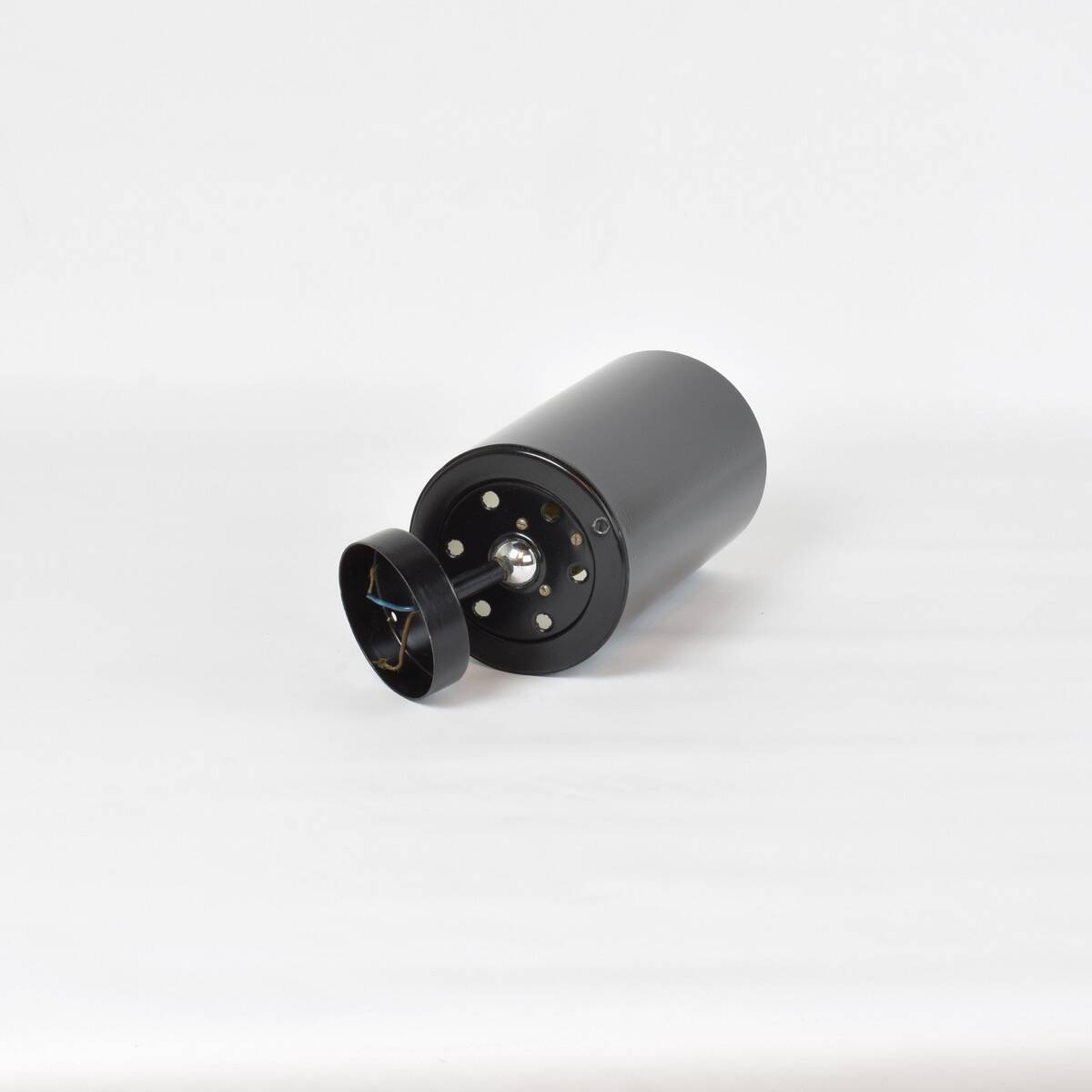 Black metal wall or ceiling lights, vintage 1950, Parscot, pipe spots.