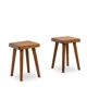 Pierre Chapo. Pair of stools in natural blond elm. 1970s.