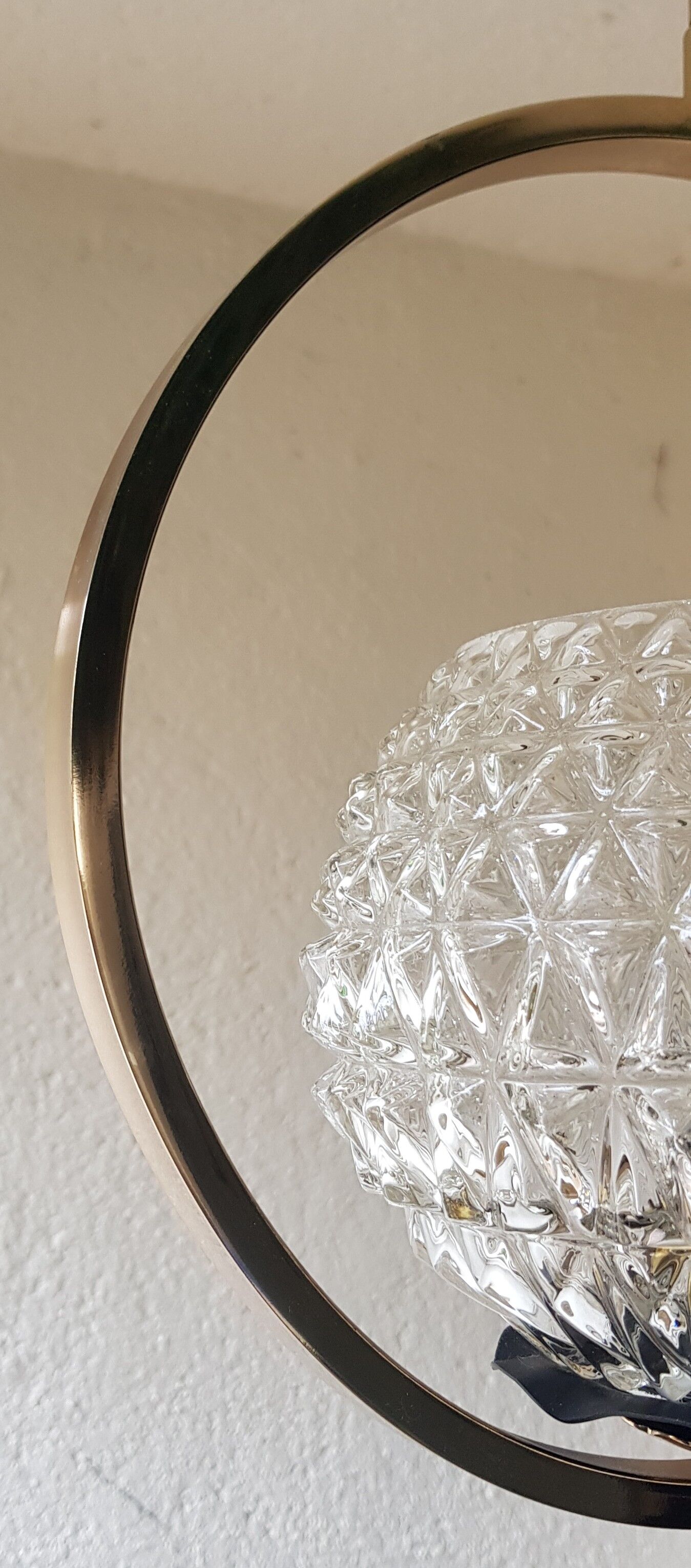 Glass and brass hanging lamp 60