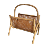 Porte-revues en cannage vintage