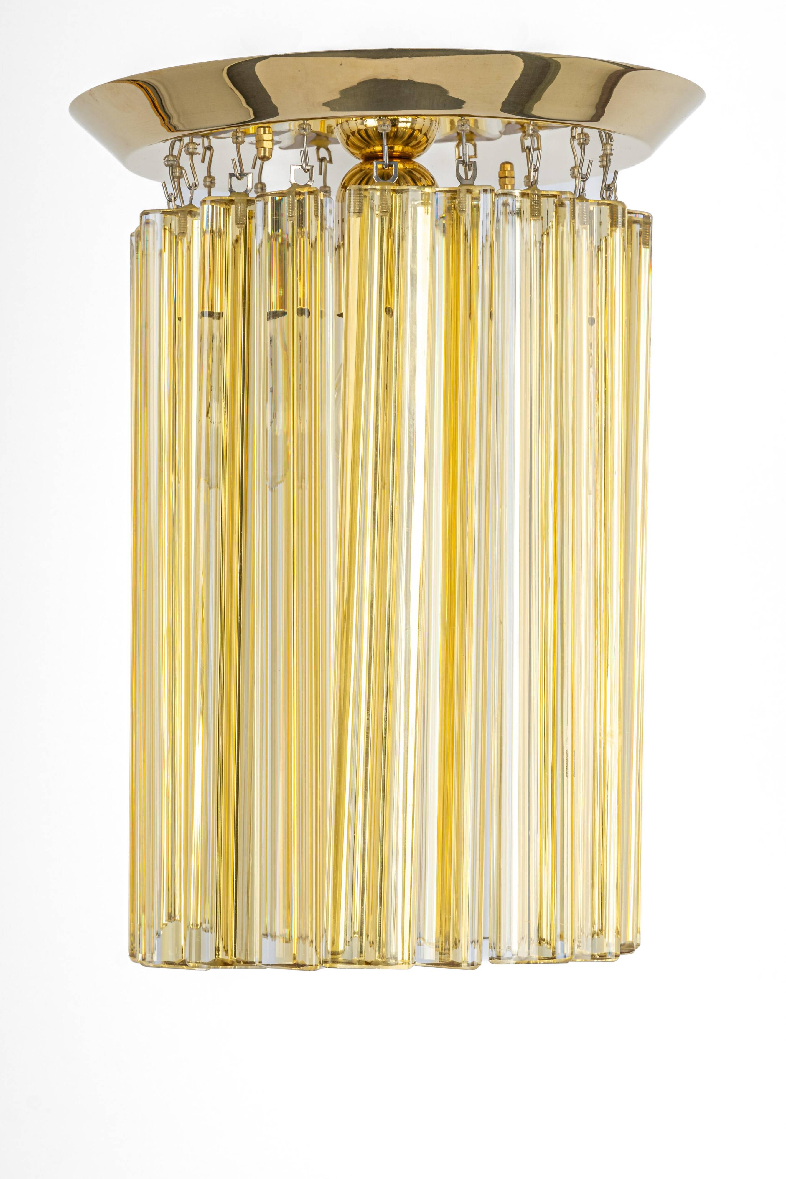 Small Murano glass ceiling light designed by Venini for Kalmar, Austria, 1970s.