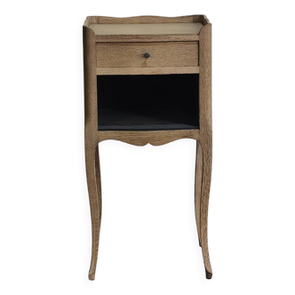 Small airbrushed bedside table in natural varnished oak