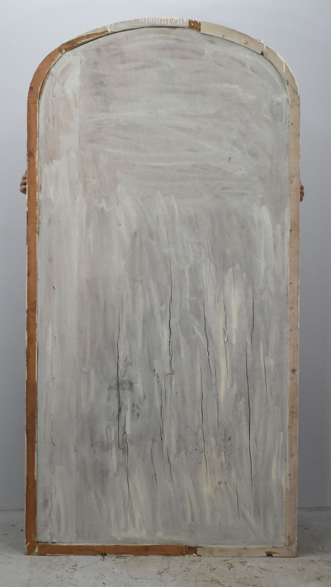 1900s style lacquered wood shop mirror
