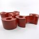 3 red ceramic candlesticks • Cari Zalloni • Steuler • 1970