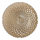 Round apricot-colored ceiling light, molded glass diamond tips ⌀ 20 cm