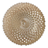 Round apricot-colored ceiling light, molded glass diamond tips ⌀ 20 cm