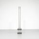 Floor lamp model "Chicago Tribune" in grey and silver enamelled metal, with