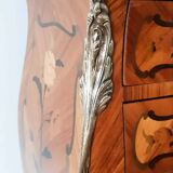 Antique bedside table in rosewood marquetry, Louis XV style