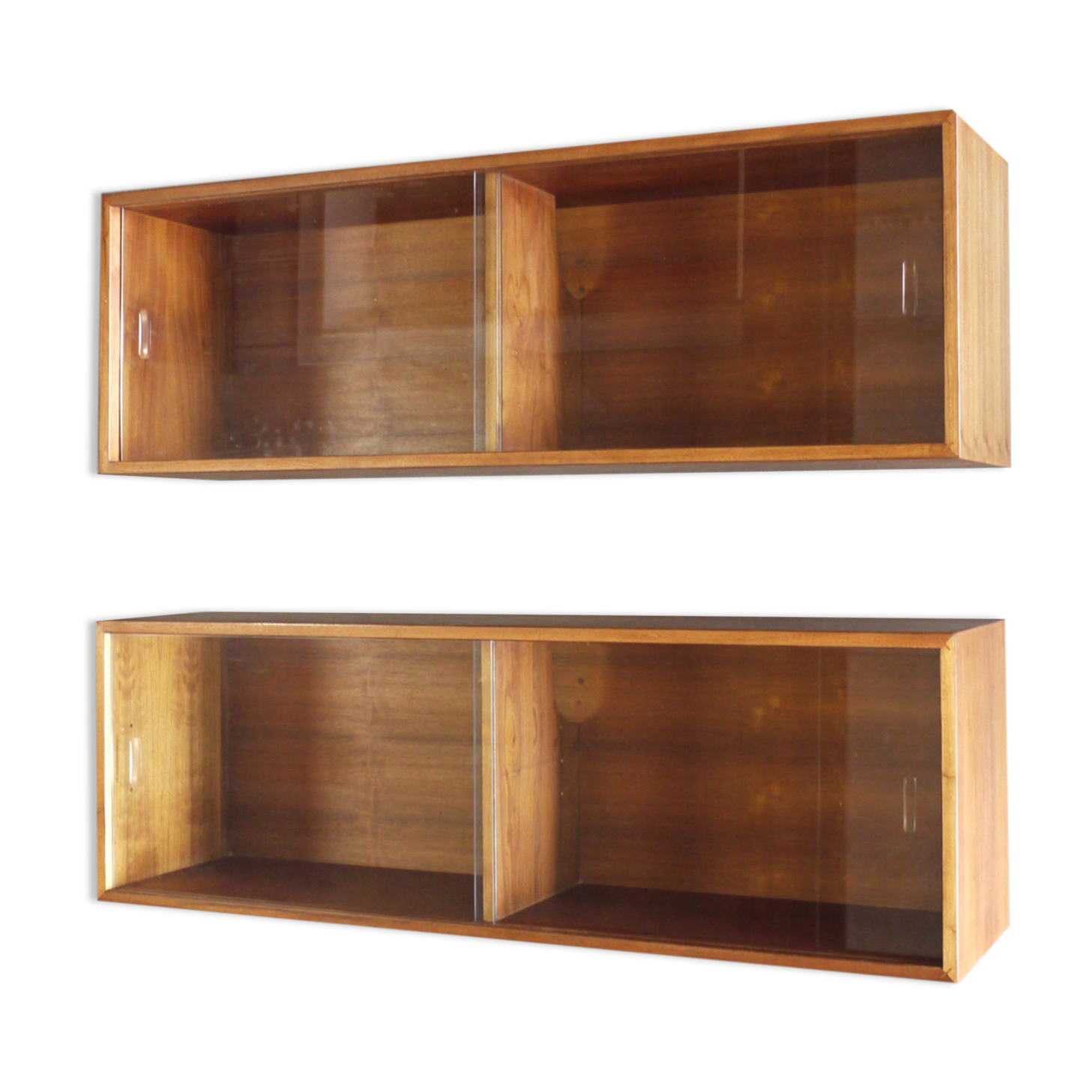Large Danish Walnut Wall-Mounted Cabinets. 1960s, Set of 2