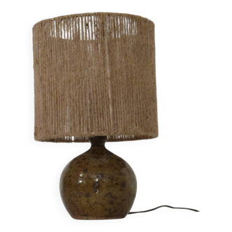 Pyrite stone lamp with rope, 1960