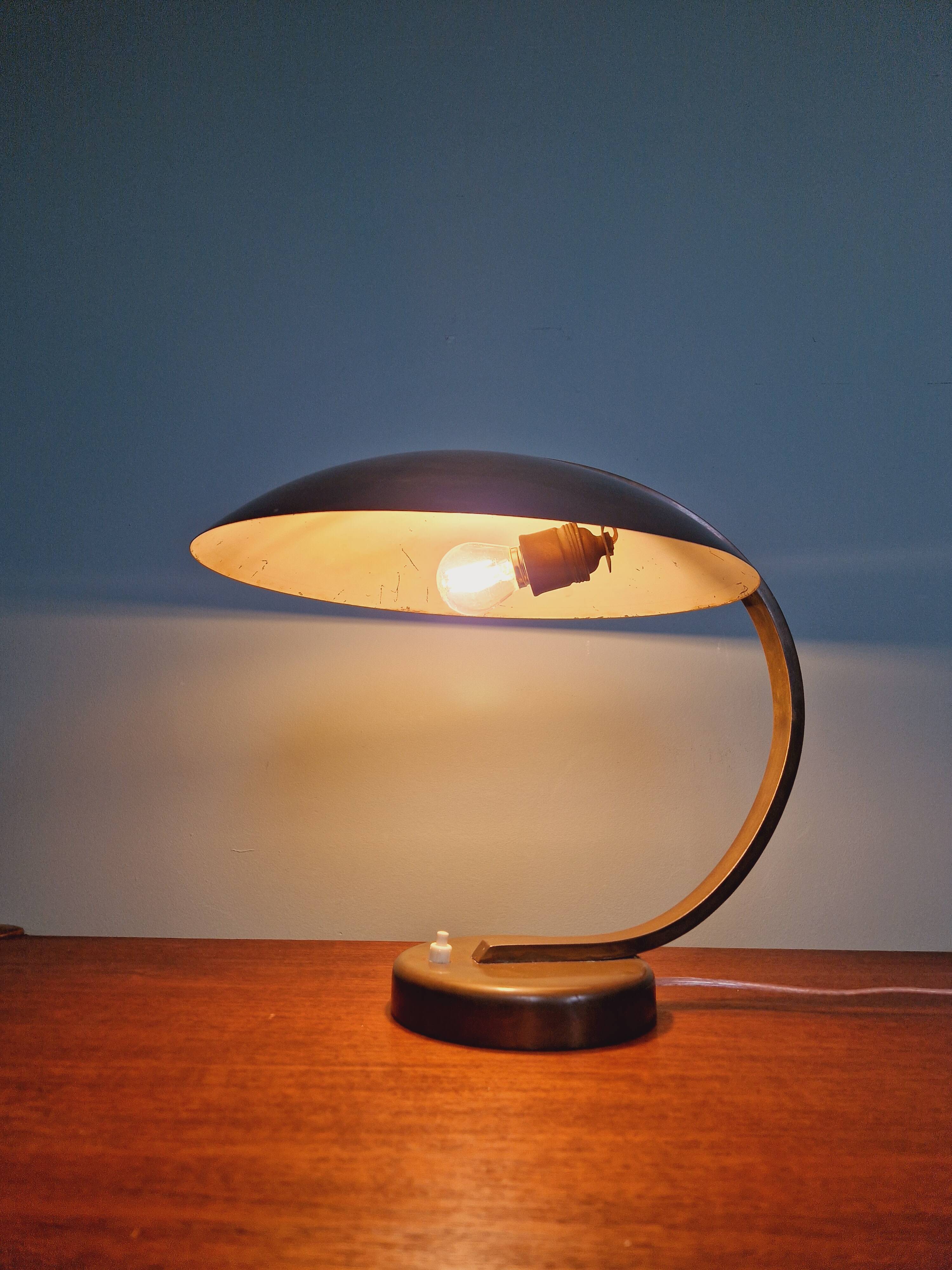 Bauhaus brass desk lamp, Egon Hillebrand