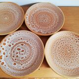 8 assiettes plates Niderviller Fauve