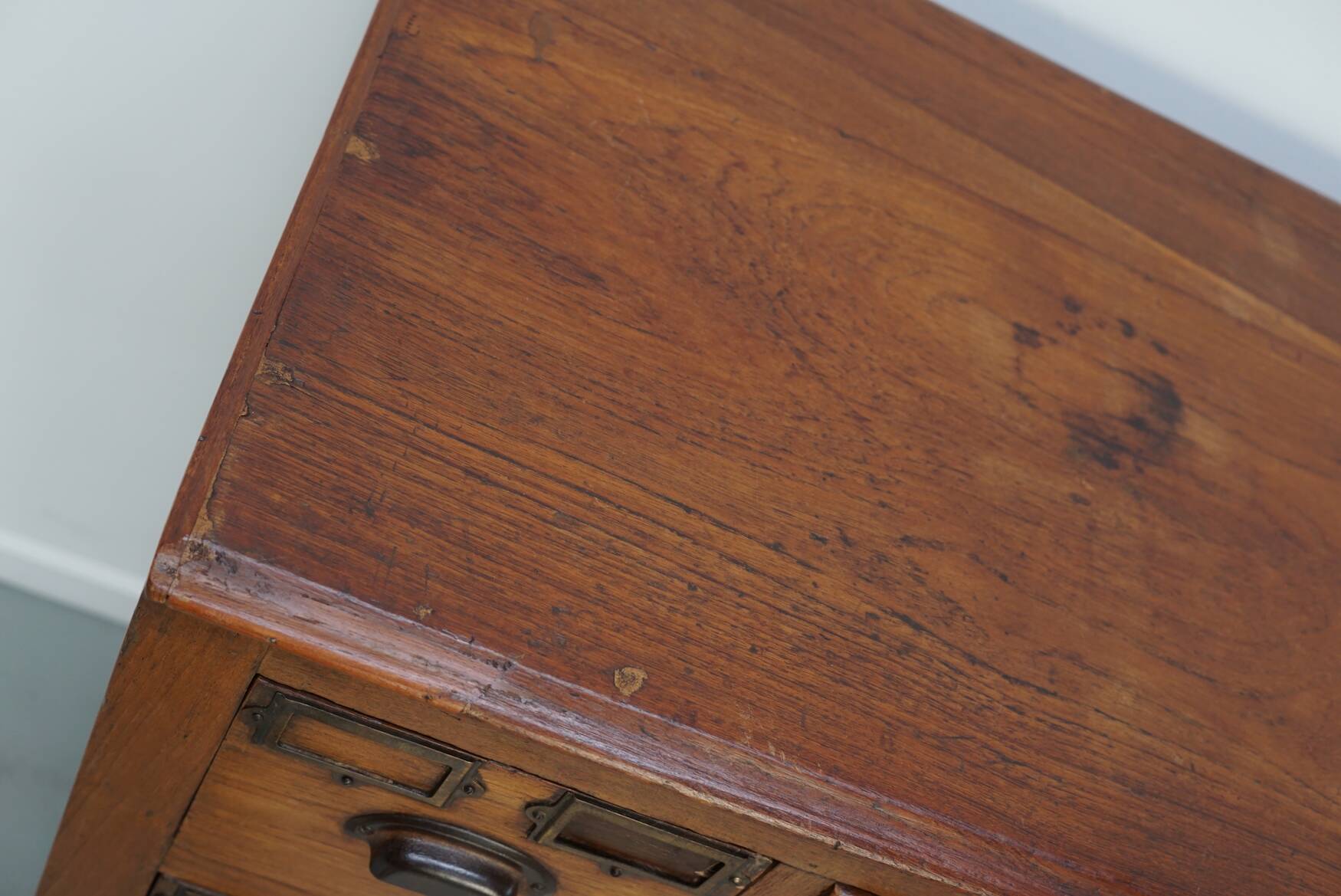 Vintage Dutch Teak Apothecary / Filing Cabinet, 1930s