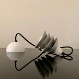 Pair of vintage pendant lights - 70s design metal lamps