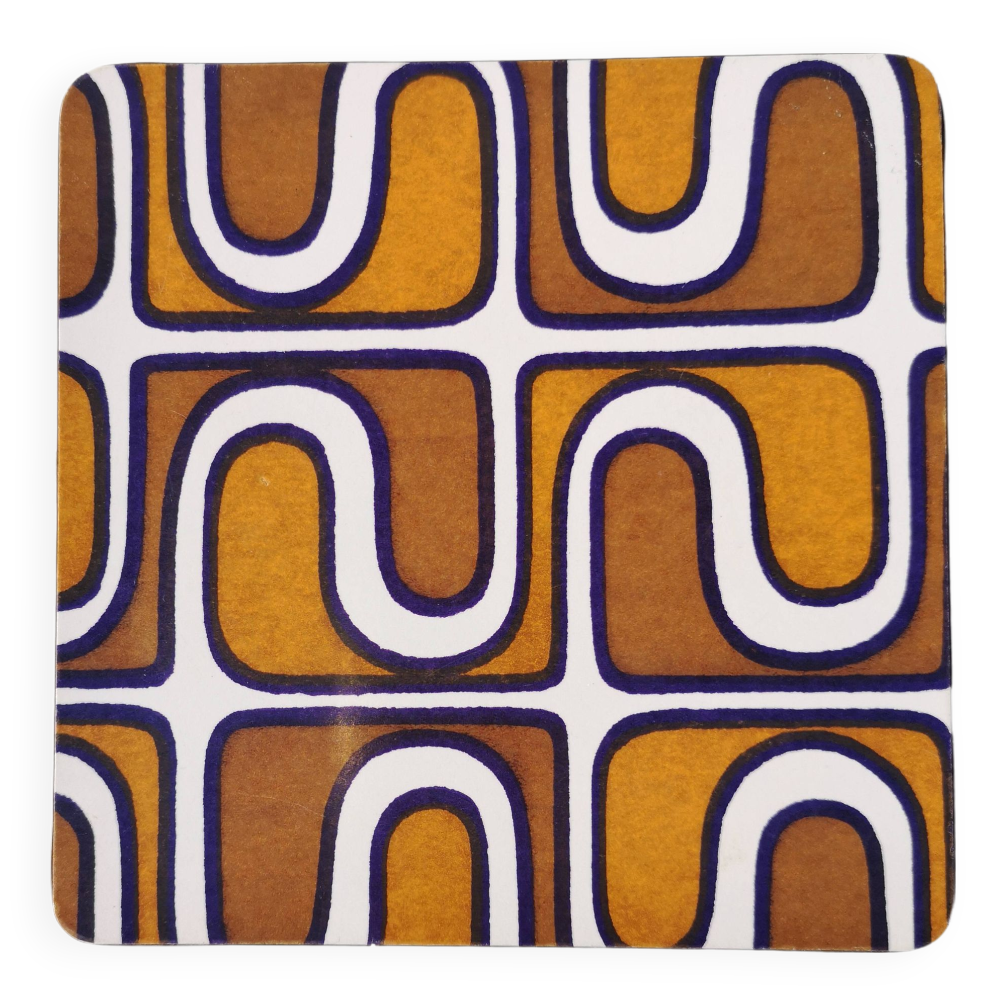 Vintage Formica trivet, psychedelic patterns