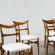 Set of six walnut Lübke dining chairs