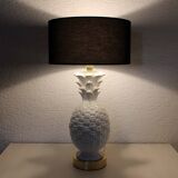 Table lamp ananas ceramic and brass 70s