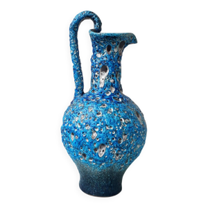 Pichet bleu en céramique - fat lava