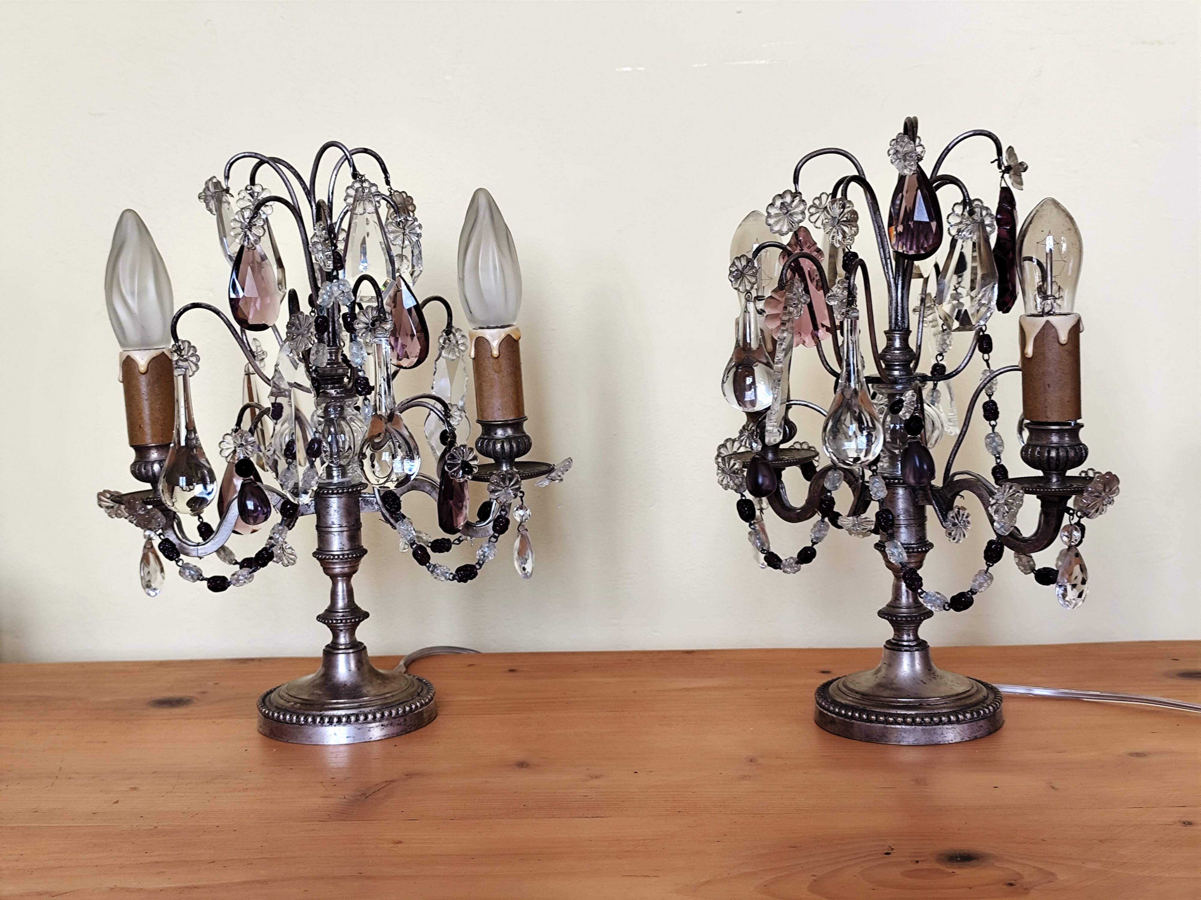Pair of candelabra lamps