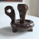 Brutalist wooden candle holder 1960