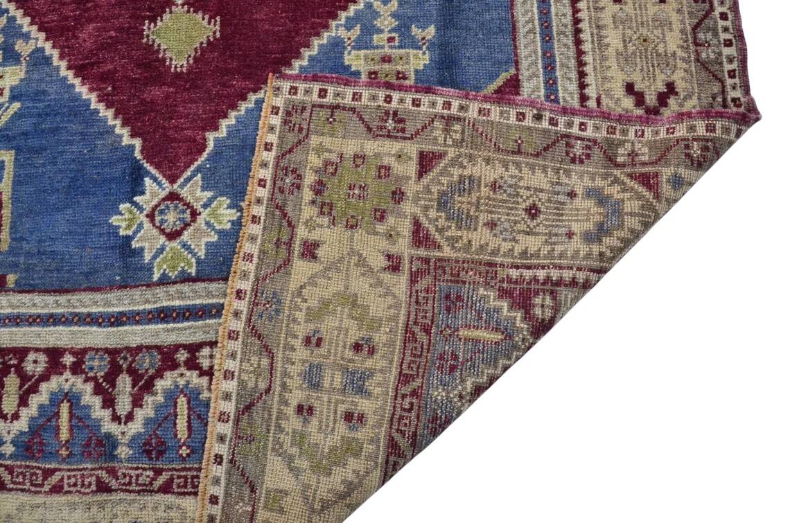 Antique Handmade Wool Oushak Carpet