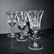Set of 6 flared crystal wine glasses in Concorde Cerdagne style H15.2.