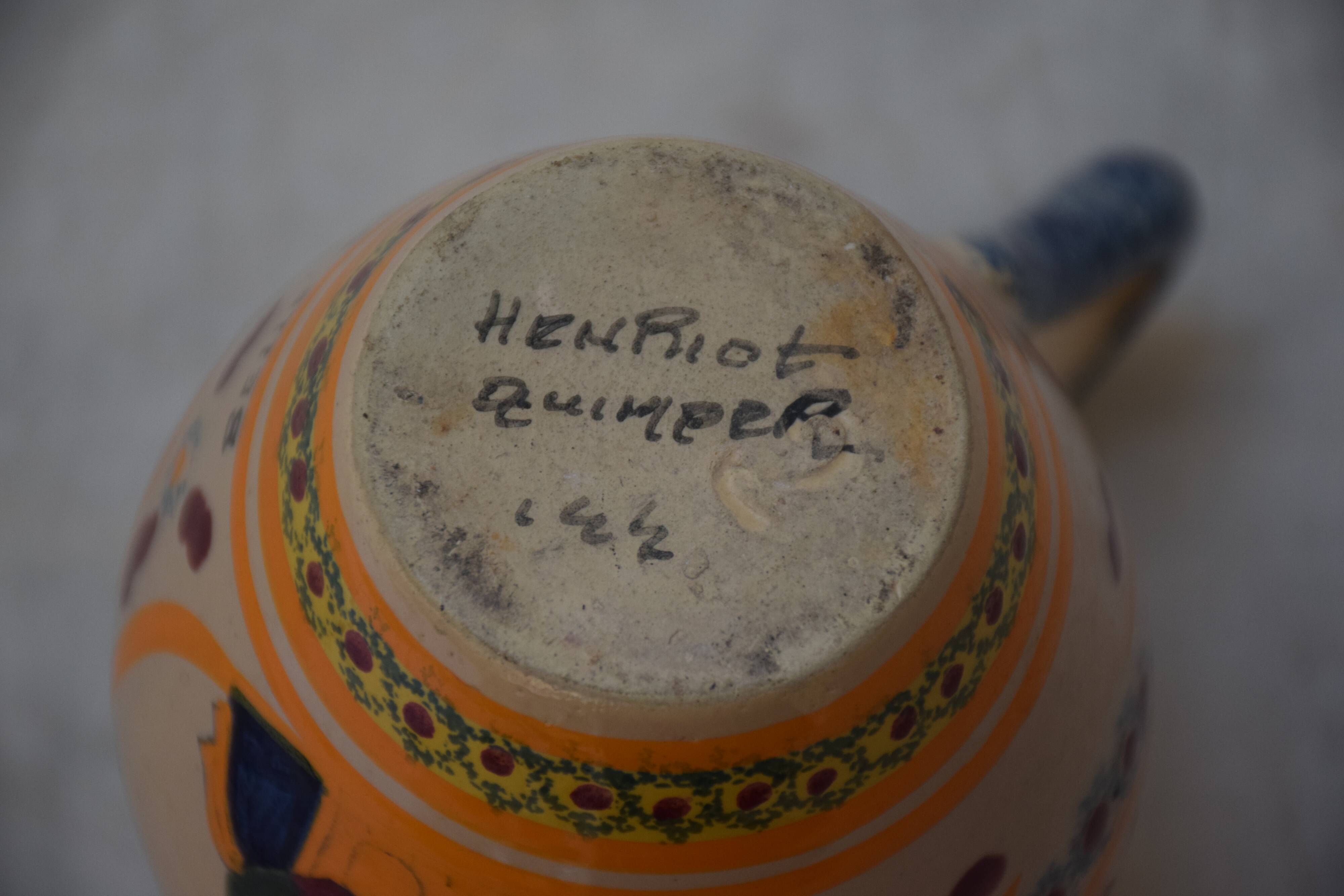 Henriot Quimper earthenware pitcher