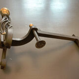 Chenets modernist bronze and cast iron