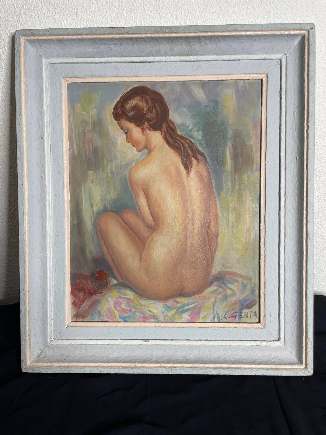 Tableau Albert Genta, femme nue de dos, XXème siècle