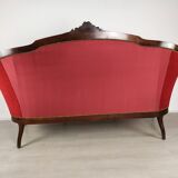 Red velvet bench