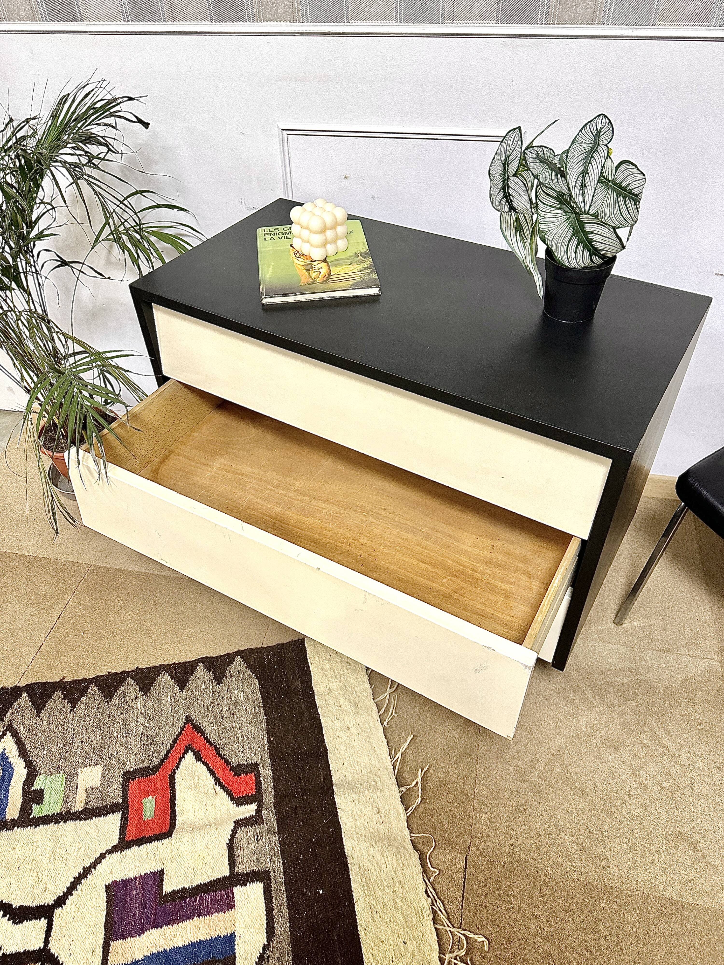 Commode vintage tiroirs inclinés