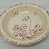 Hollow plate in iron earth from Gien model Pink Hawthorn