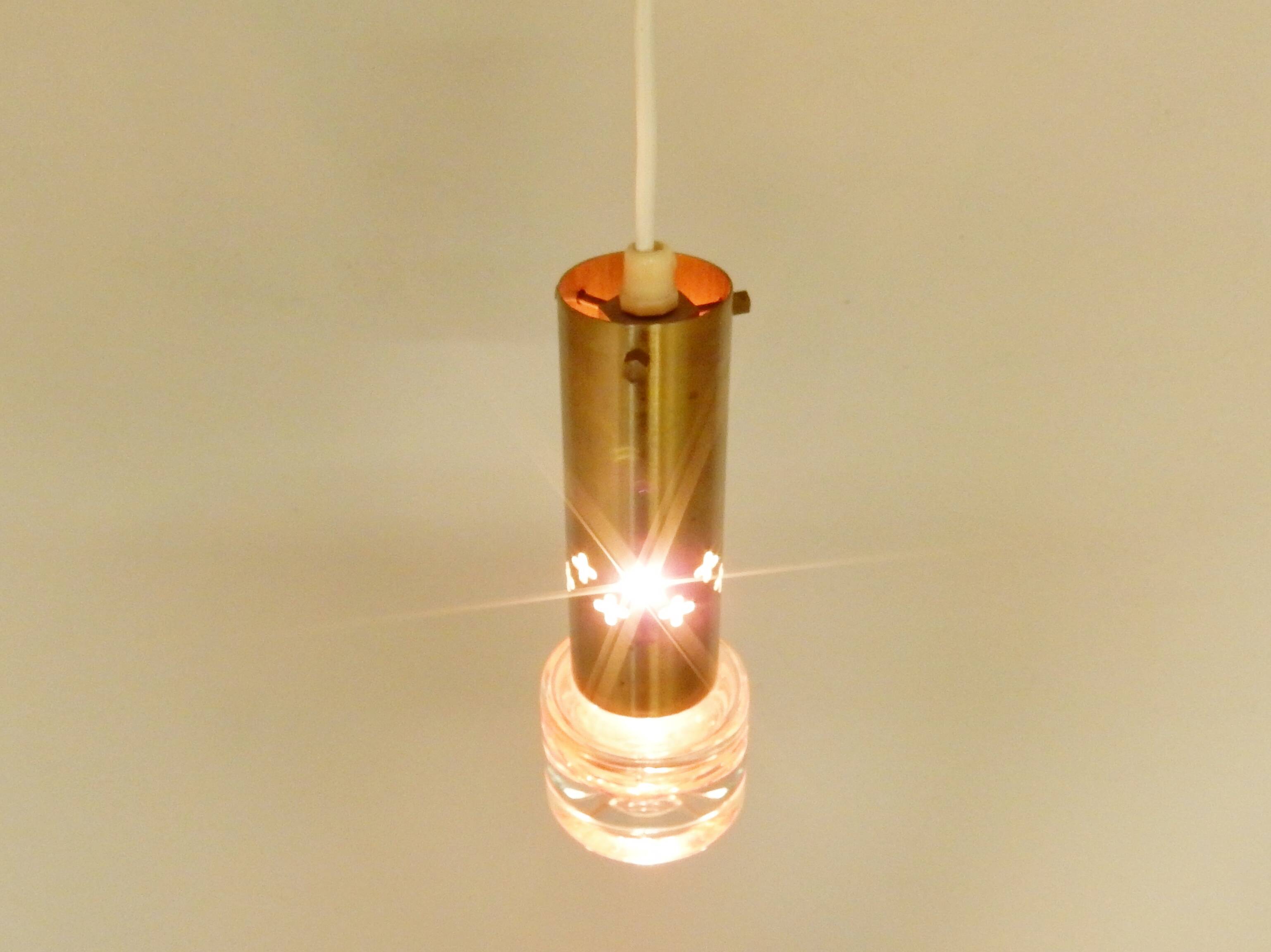 Set of two brass and glass pendant lamps for Örsjö Belysning, Sweden 1960's