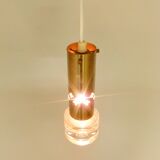 Set of two brass and glass pendant lamps for Örsjö Belysning, Sweden 1960's