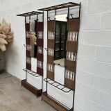 Paire de Vestiaires en rotin et métal