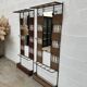 Pair of rattan and metal lockers