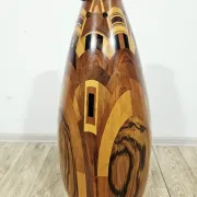 Monumental wooden floor vase / intarsia / wood mosaic / Africa / 1950s–1960