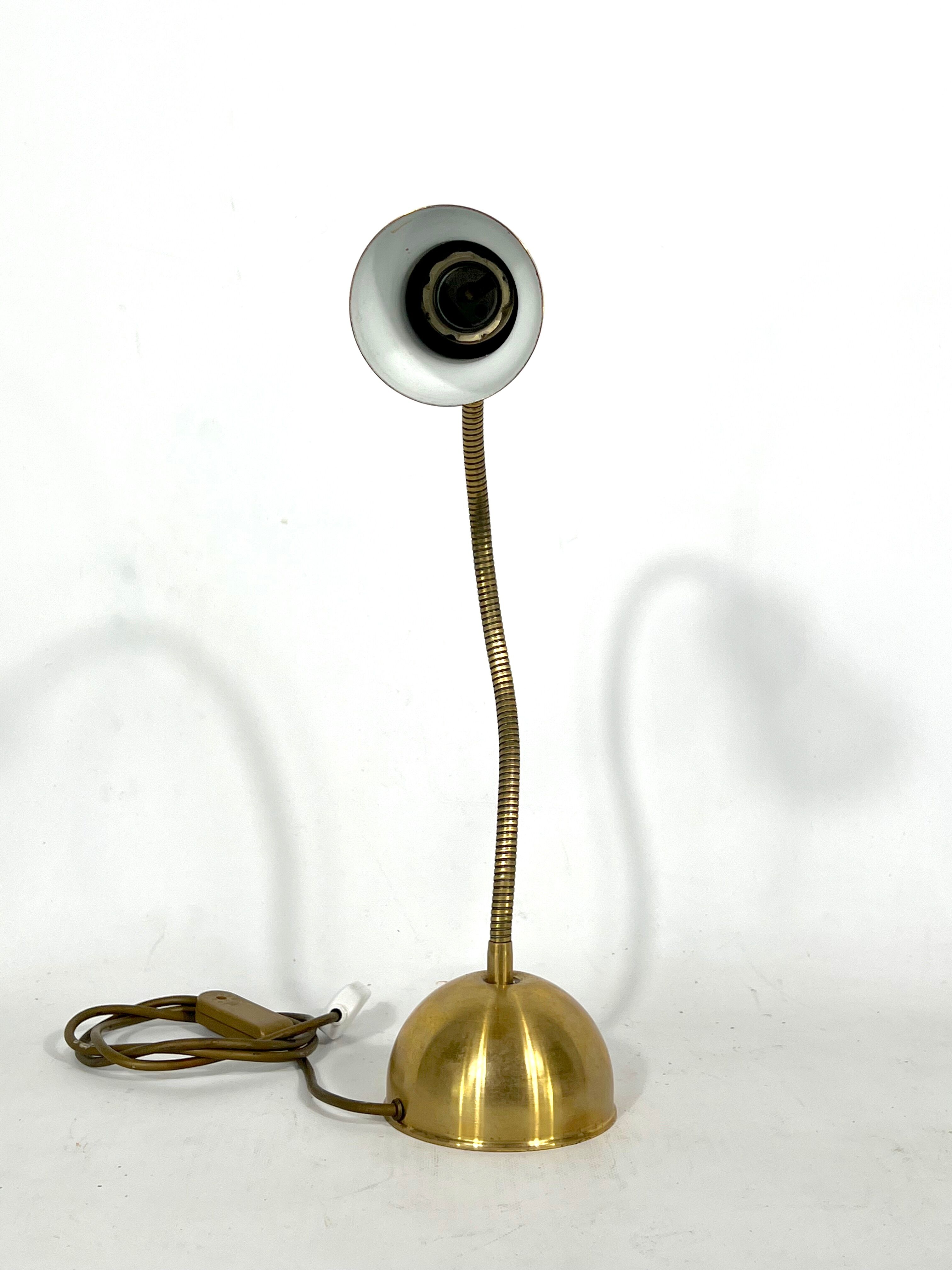Vintage Italian adjustable brass table lamp from 60s