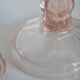 Set of two light pink glass candlesticks from the mid-century, Poland, 1960s.