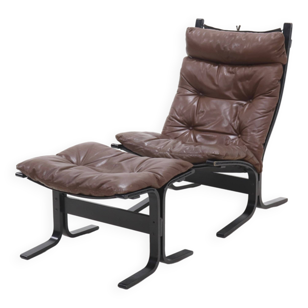 Fauteuil lounge et ottoman Siesta par Ingmar Relling pour Westnofa Norvège 1960