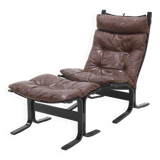 Fauteuil lounge et ottoman Siesta par Ingmar Relling pour Westnofa Norvège 1960