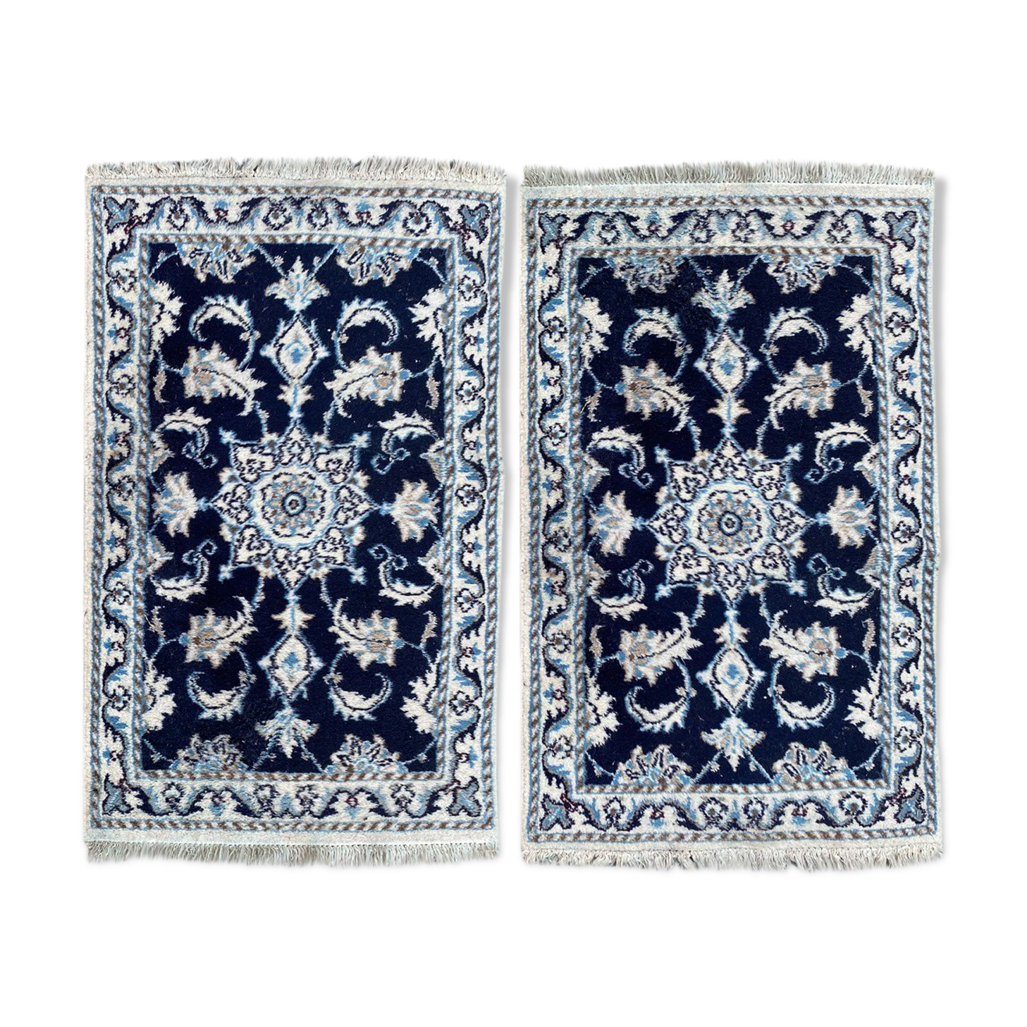 Pair of persian Naiin carpets 59x92 cm