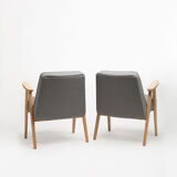 Pair of 366 armchairs DARK FELT