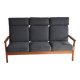 High-back mid century sofa Danish Juul Kristen, Reupholstered in Kvadrat