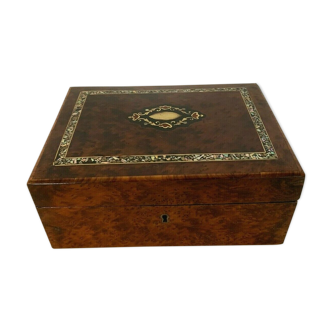 Jewel box in thuya magnifying glass Napoleon III Marquetry Boulle Xx century