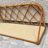 Vintage rattan wall shelf