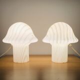 Striped Mushroom Table Lamp from Peill & Putzler, Germany, 1970s