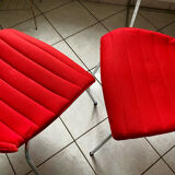 Pair of Mauï soft kartell red chair design Vico Magistretti
