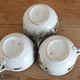 3 cups of English porcelain decorated with butterflies